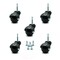 Service Caster 2 Inch Gloss Black Hooded Grip Neck Ball Casters, 5PK SCC-GN01S20-POS-GB-516-5 - alternate 1